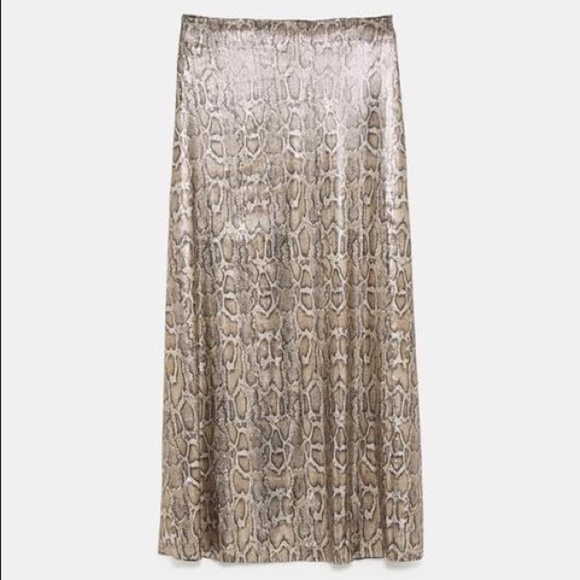 Zara Knit snakeskin metallic skirt - Picture 4 of 10
